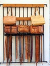 Handmade Leather Bags and Belts Royalty Free Stock Photo