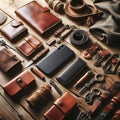 Handmade leather goods Royalty Free Stock Photo