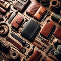 Handmade leather goods Royalty Free Stock Photo