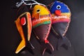 Handmade leather keychain fish pattern philippine style souvenir gift toys at handicrafts shop for sale Filipino people and