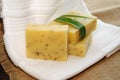 Handmade Lemongrass Herbal Soap Bars Royalty Free Stock Photo
