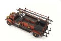 Handmade lifelike model of a old firetruck. Home and office decoration Toy.