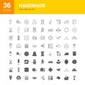 Handmade Line Web Glyph Icons