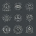 Handmade logo or crafts emblems vintage vector set