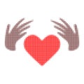 Handmade Love Halftone Dotted Icon