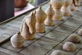 A handmade of Makruk or Thai chess, this is the popular board game in Thailand. Royalty Free Stock Photo