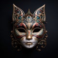 handmade mask in the form of a muzzle of a cat