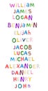 Handmade modeling clay boys names