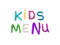 Handmade modeling clay words kids menu.