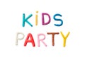 Handmade modeling clay words kids party.