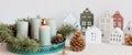 Handmade modern advent wreath with four candles Royalty Free Stock Photo