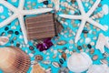Handmade moisturizing Frankincense & Myrrh Goat`s Milk Bar Soap decorated with Pebbles, Sea Stars, Sea Shells and Orchid Flower