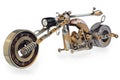 Handmade motorcycle, chopper, cruiser composed of metal parts, b