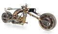 Handmade motorcycle, chopper, cruiser composed of metal parts, b