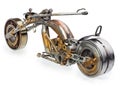 Handmade motorcycle, chopper, cruiser composed of metal parts, b
