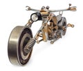 Handmade motorcycle, chopper, cruiser composed of metal parts, b