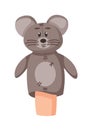 Handmade mouse puppet isolated on white background Royalty Free Stock Photo