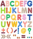 Handmade multicolor Alphabet set with punctuation marks from felt Royalty Free Stock Photo