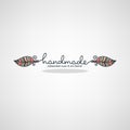 Handmade Art Festival, hand drawn doodle logo, label, emblem