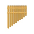 Handmade music folk instrument panpipe flute vector illustration. Royalty Free Stock Photo