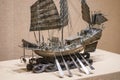 Handmade nautical sailboat model detail close-up Royalty Free Stock Photo