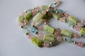 Handmade necklace with aquamarine gemstone beads Royalty Free Stock Photo