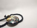 handmade necklace with a rope composed of black natural stones Royalty Free Stock Photo