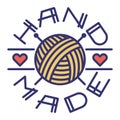 Handmade needlework badge logo vector