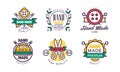 Handmade Needlework Craft Badges and Workshop Emblem Vector Set Royalty Free Stock Photo