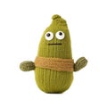 Handmade nice avocado cute with hand in baby handsock toy with funny face. Generative AI Royalty Free Stock Photo
