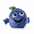 Handmade nice blueberry with leaf in baby handsock toy with funny face. Generative AI Royalty Free Stock Photo