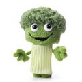 Handmade nice broccoli in baby handsock toy with funny face. Generative AI Royalty Free Stock Photo