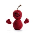 Handmade nice cherry boy sock toy with funny face. Generative AI Royalty Free Stock Photo