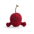 Handmade nice cherry boy sock toy with funny face. Generative AI Royalty Free Stock Photo