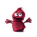 Handmade nice cranberry sock toy with funny face. Generative AI Royalty Free Stock Photo