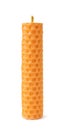 Handmade orange beeswax honeycomb candle