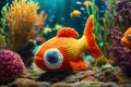 Handmade orange fish toy