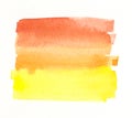 Handmade orange yellow watercolor label