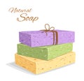 Handmade Organic Soap bar closeup. Natural soap making. Spa treatments Royalty Free Stock Photo