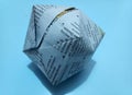 Handmade Origami ball made from newspaper