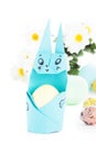 Handmade origami easter bunny Royalty Free Stock Photo