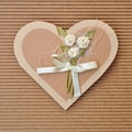 Handmade paper card love heart shape