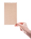 Handmade paper card in woman hand Royalty Free Stock Photo