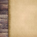 Handmade paper sheet on old wood background Royalty Free Stock Photo