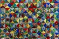 Handmade Patchwork Quilt Background With Colorful Rustic Ethnic Geometric Pattern