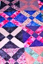 Handmade patchwork quilt texture backround