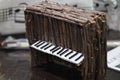 Handmade piano created with little twigs