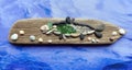 Handmade picture - fish using sea wood, sea stones and sea glass