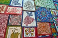 The handmade pillowcases in Tentmakers alley, Cairo, Egypt Royalty Free Stock Photo