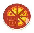 Handmade pizza illustration. pizza icon for a Royalty Free Stock Photo